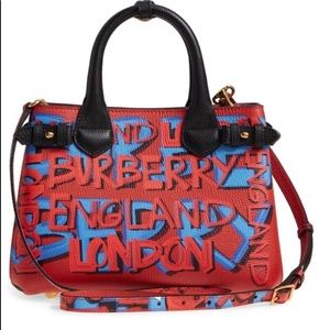 Burberry small graffiti banner tote